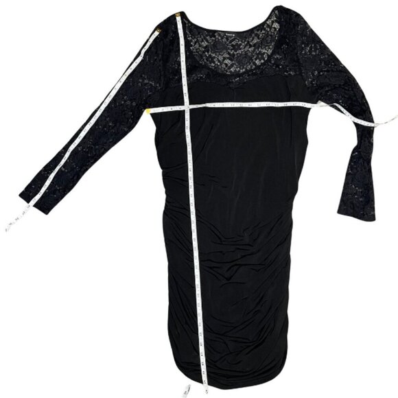 Torrid Black Lace Ruched Cocktail Dress Size 3 3X Plus Size Long Sleeve LBD - Picture 5 of 7